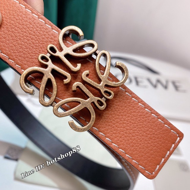 LOEWE高端爆款皮帶 羅意威Anagram圖案帶扣小牛皮腰帶  jjp2562